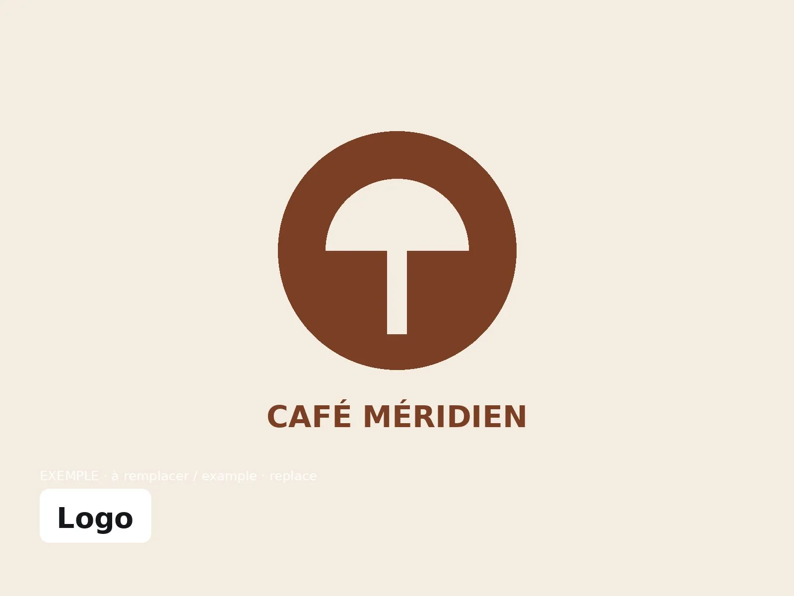 Logo du café, un demi-soleil sur fond crème